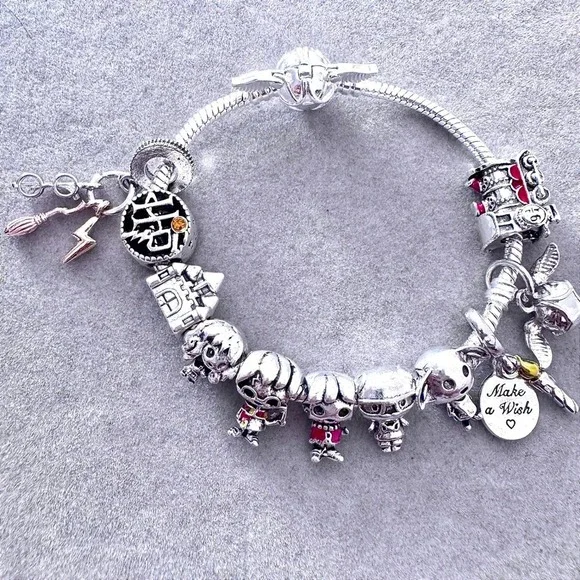 Harry Potter Charm Bracelet Hermione Ron Dobby Hogwarts Theme Pandora Bracelet - Picture 6 of 6